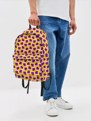 Рюкзак джинсовый / Фон с квадратами