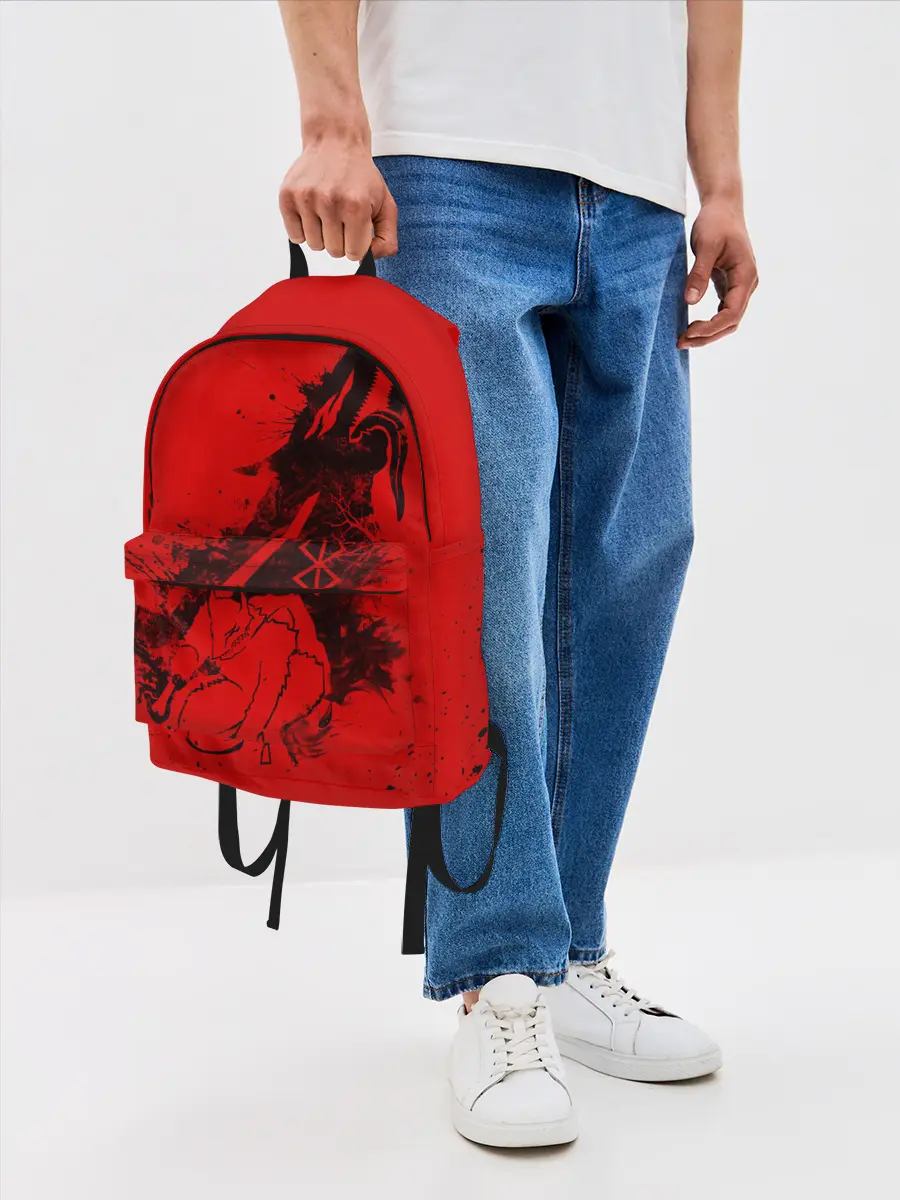 Рюкзак джинсовый / БЕРСЕРК ГАТС С МЕЧОМ, ДОСПЕХИ