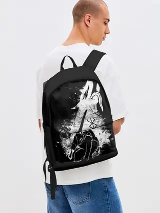 Рюкзак джинсовый / БЕРСЕРК БЕЛЫЙ ГАТС С МЕЧОМ