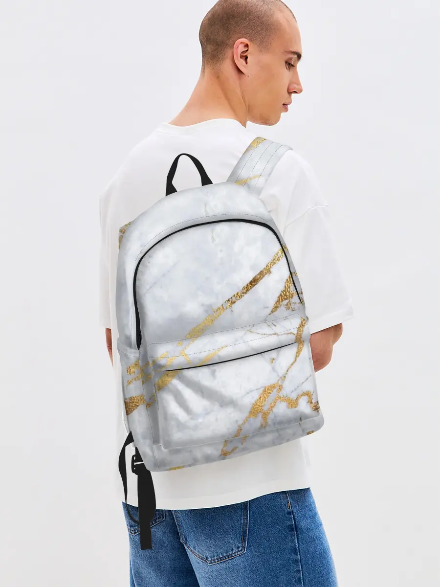 Рюкзак джинсовый / Золото на белом