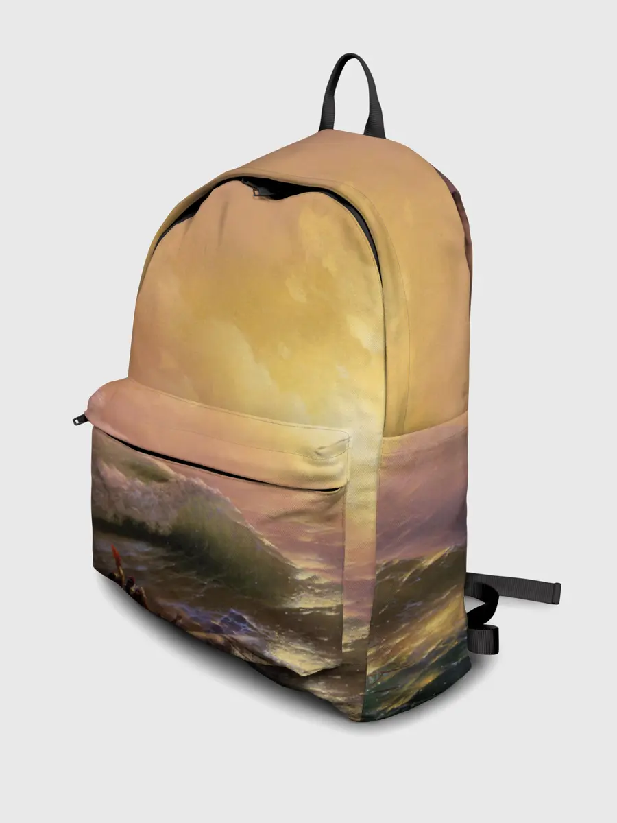 Рюкзак джинсовый / Шторм в море девятый вал