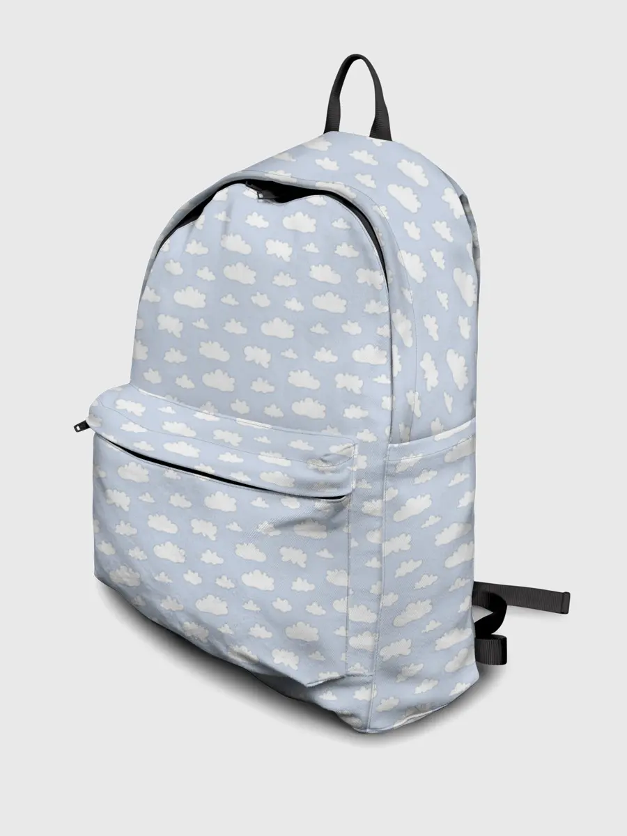 Рюкзак джинсовый / Принт с облаками