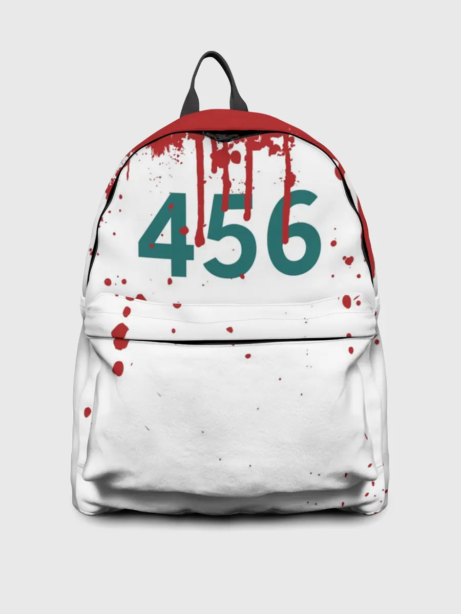 Рюкзак джинсовый / ИГРА В КАЛЬМАРА ПЕРСОНАЖ 456 КРОВЬ