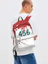 Рюкзак джинсовый / ИГРА В КАЛЬМАРА ПЕРСОНАЖ 456 КРОВЬ