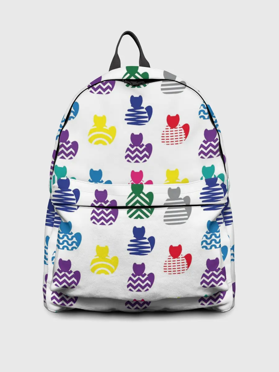 Рюкзак джинсовый / Узор из котов