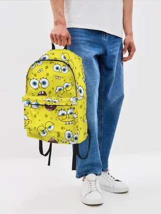 Рюкзак джинсовый / Губка Боб / SpongeBob pattern
