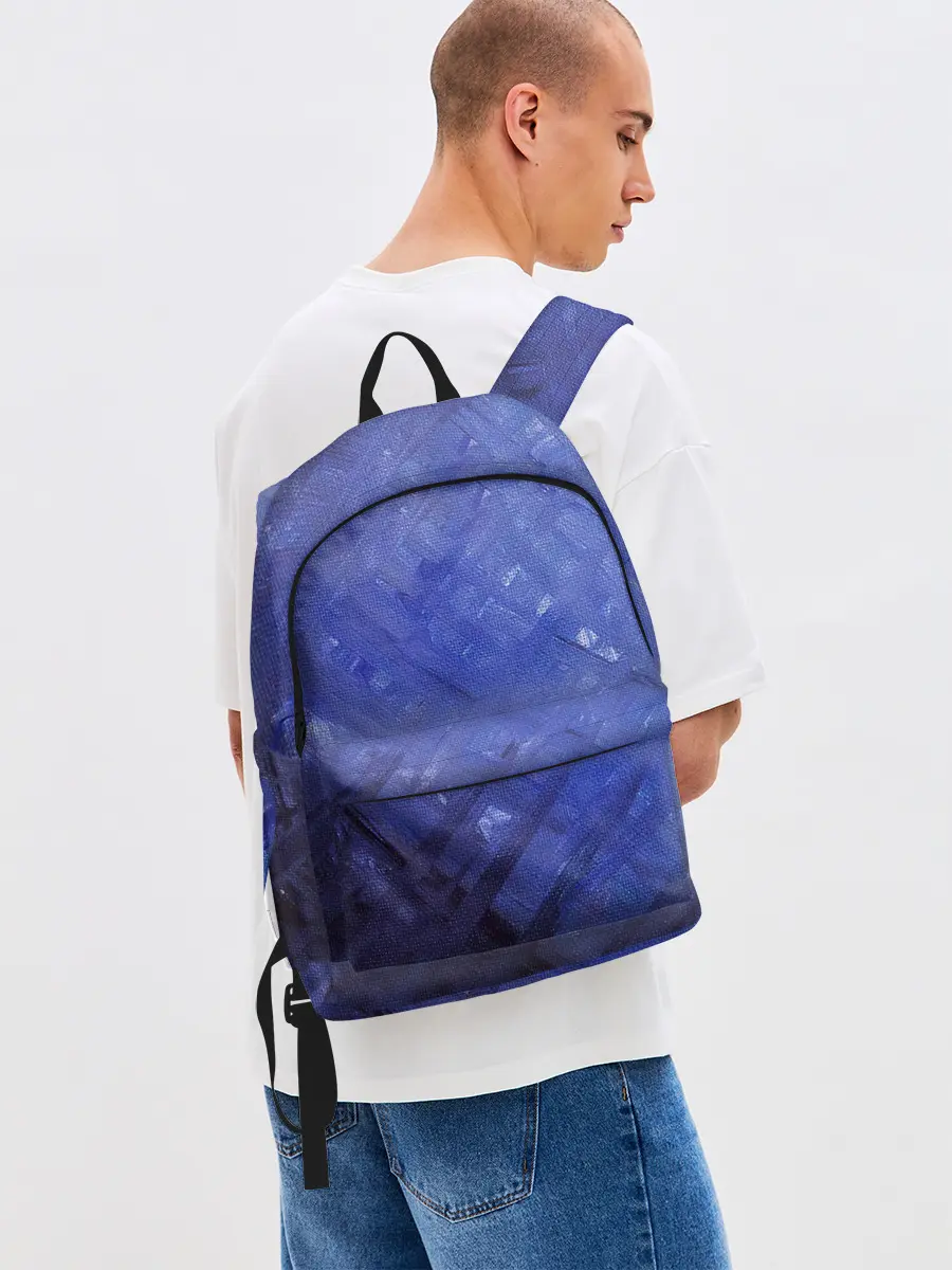 Рюкзак джинсовый / Синие акварельные мазки