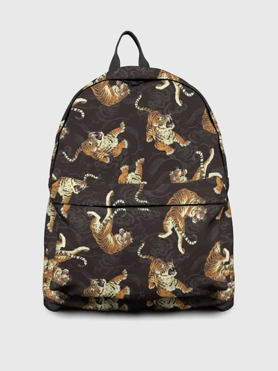 Рюкзак джинсовый / Паттерн Японский тигр