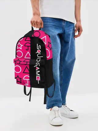 Рюкзак джинсовый / ИГРА В КАЛЬМАРА / СИМВОЛИКА