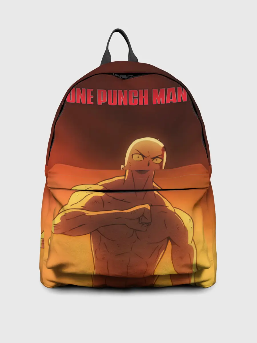 Рюкзак джинсовый / Сайтама в огне One Punch-Man