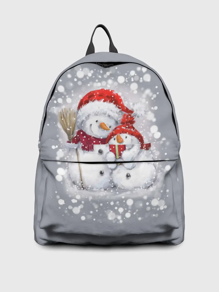 Рюкзак джинсовый / Два снеговика