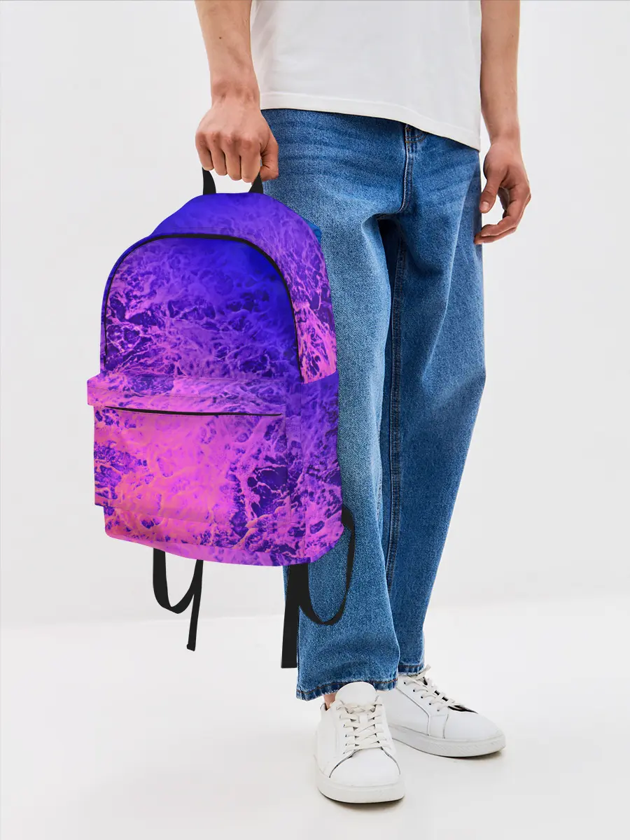 Рюкзак джинсовый / Абстрактный пурпурно-синий