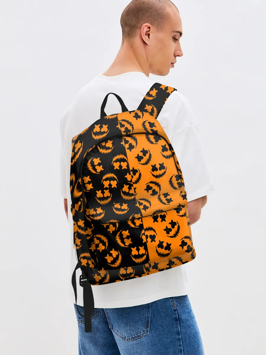 Рюкзак джинсовый / УЛЫБКА ТЫКВЫ / ХЕЛЛОУИН