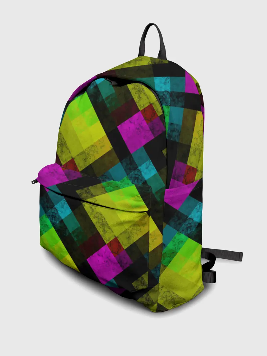 Рюкзак джинсовый / Абстрактный разноцветный узор