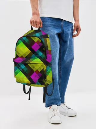Рюкзак джинсовый / Абстрактный разноцветный узор