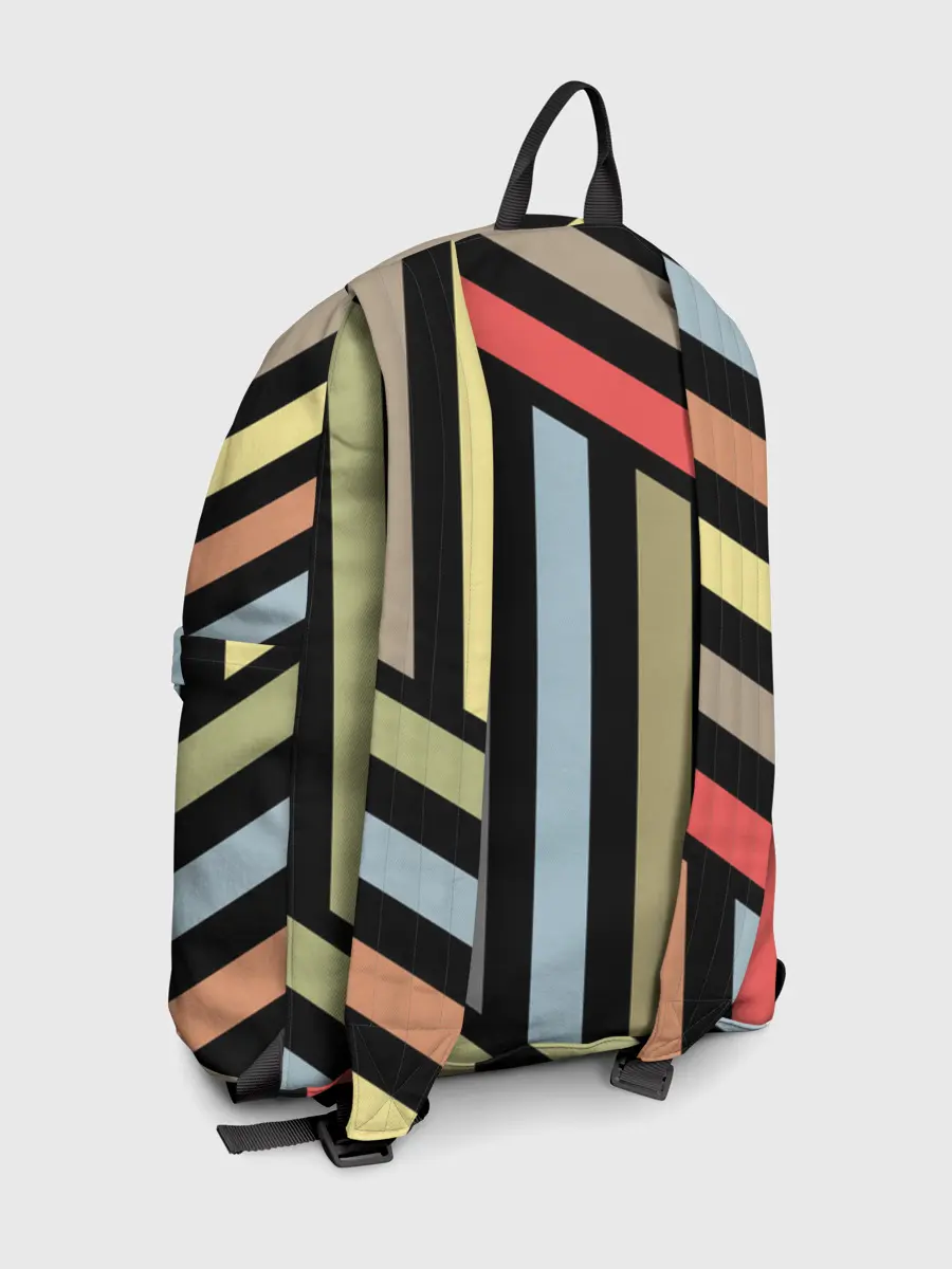 Рюкзак джинсовый / Абстрактный полосатый узор