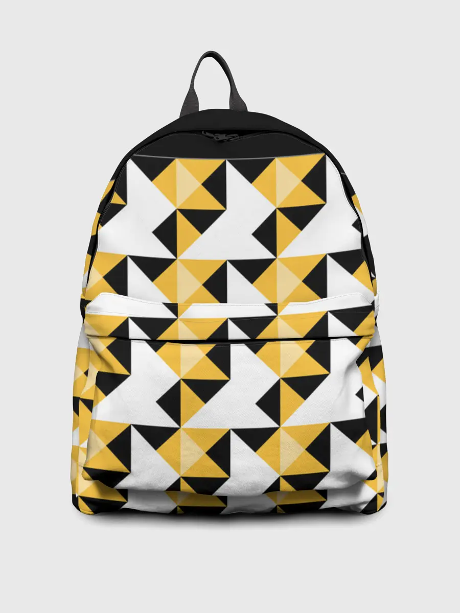 Рюкзак джинсовый / Черно-желтый геометрический