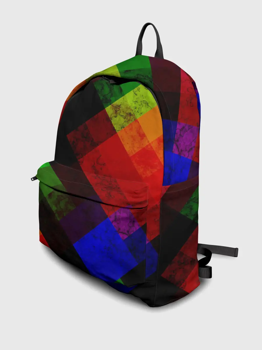 Рюкзак джинсовый / Яркий геометрический узор