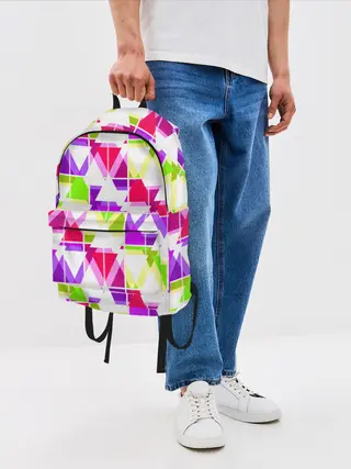 Рюкзак джинсовый / Абстрактный яркий узор
