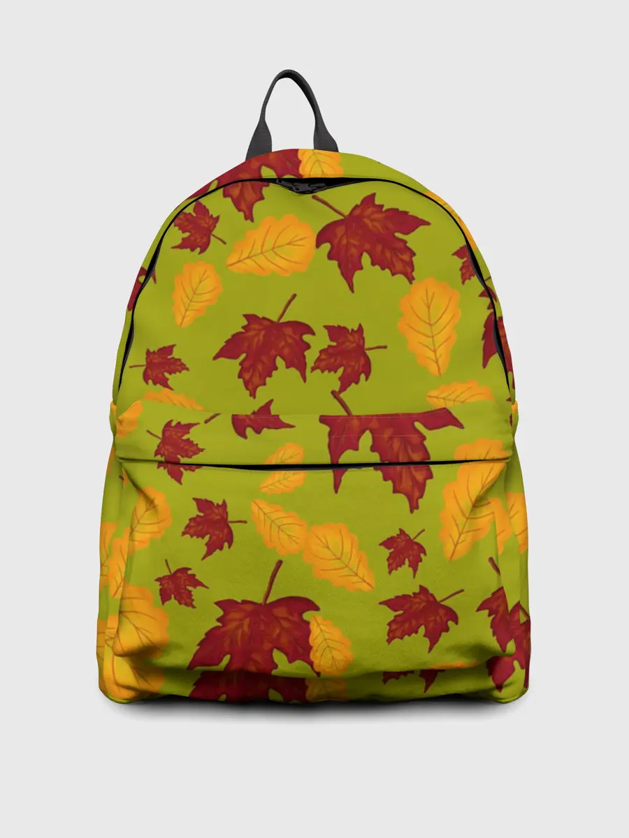 Рюкзак джинсовый / осенние листья клён и дуб