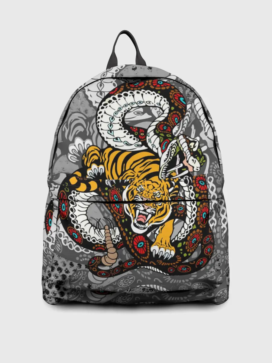 Рюкзак джинсовый / Змея и Тигр|Tiger Snake Fight