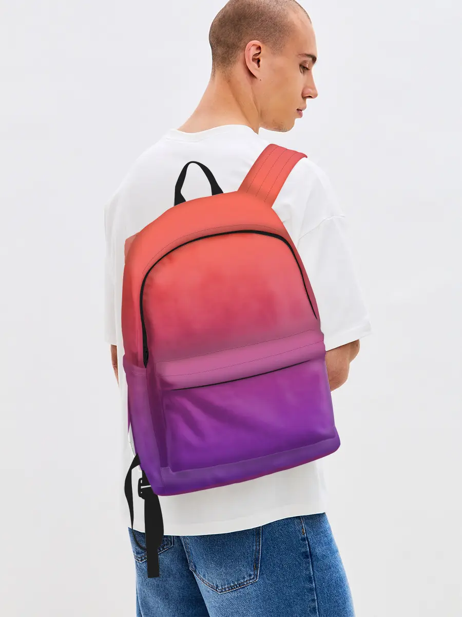 Рюкзак джинсовый / Оранжевый и Фиолетовый