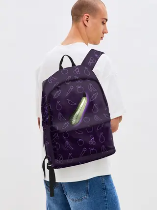 Рюкзак джинсовый / Сбор урожая. Кабачок