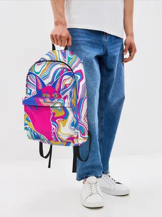 Рюкзак джинсовый / Floppa Art