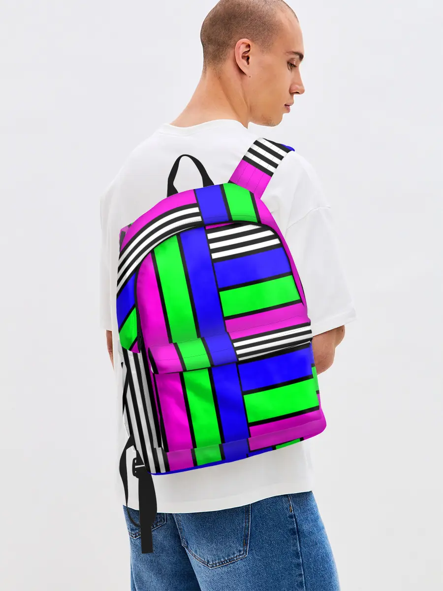 Рюкзак джинсовый / Полосатый яркий летний узор