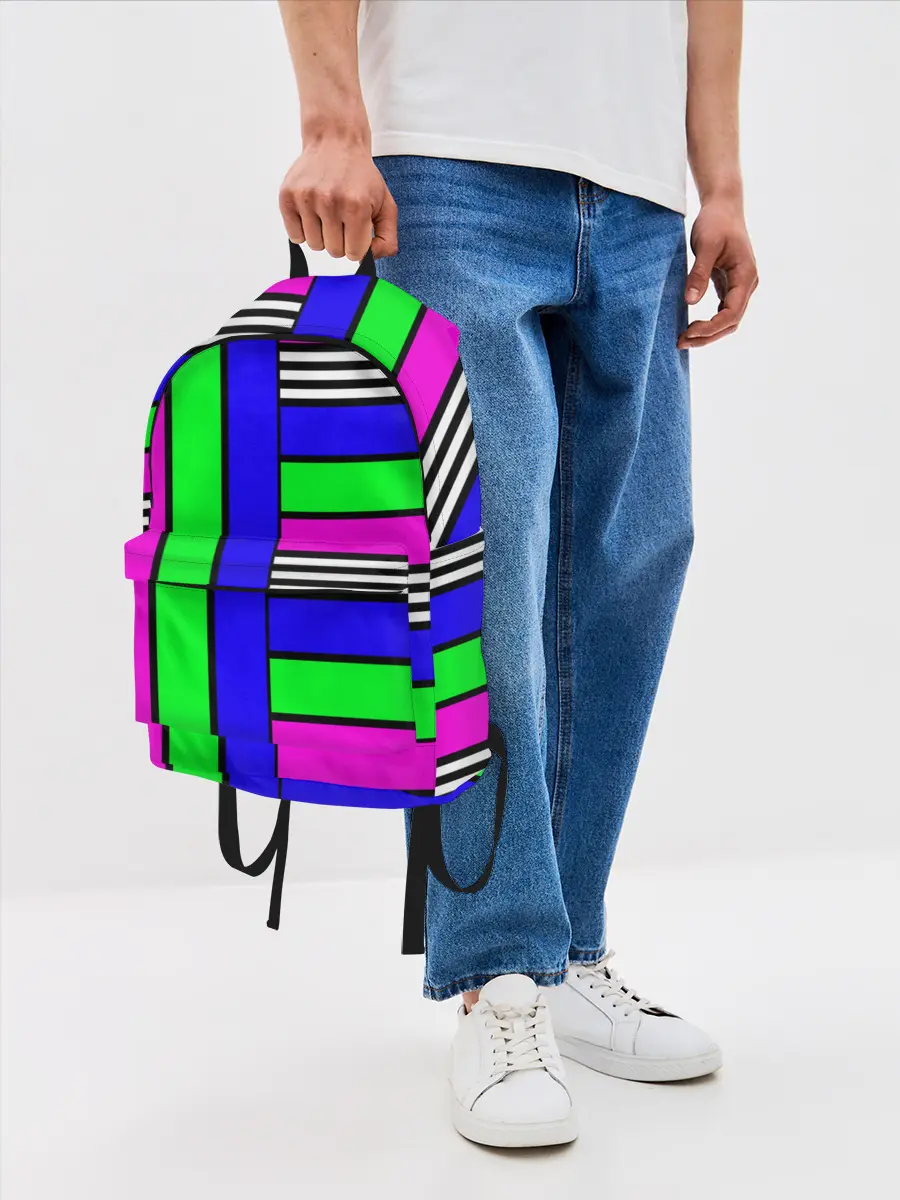 Рюкзак джинсовый / Полосатый яркий летний узор
