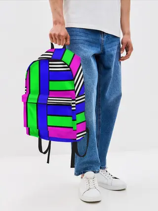 Рюкзак джинсовый / Полосатый яркий летний узор