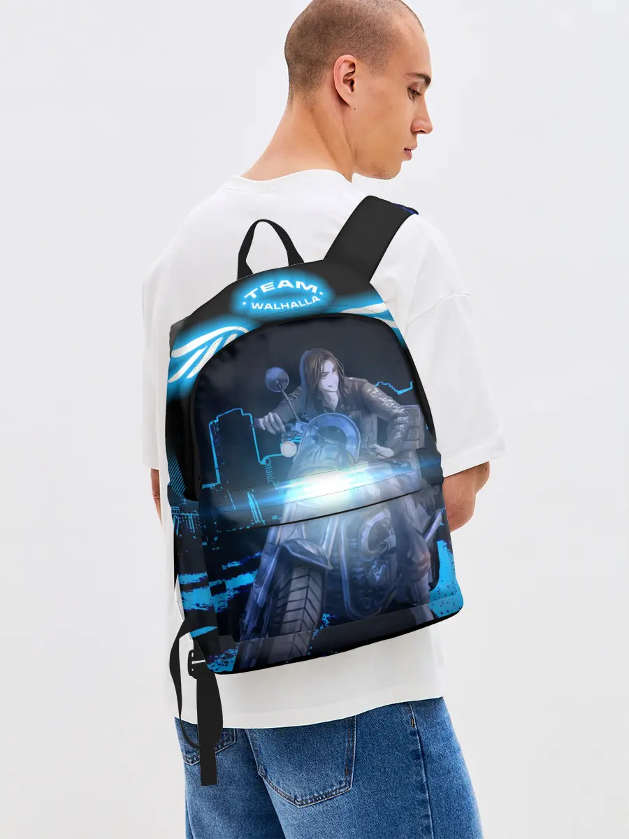 Рюкзак джинсовый / Баджи На Байке