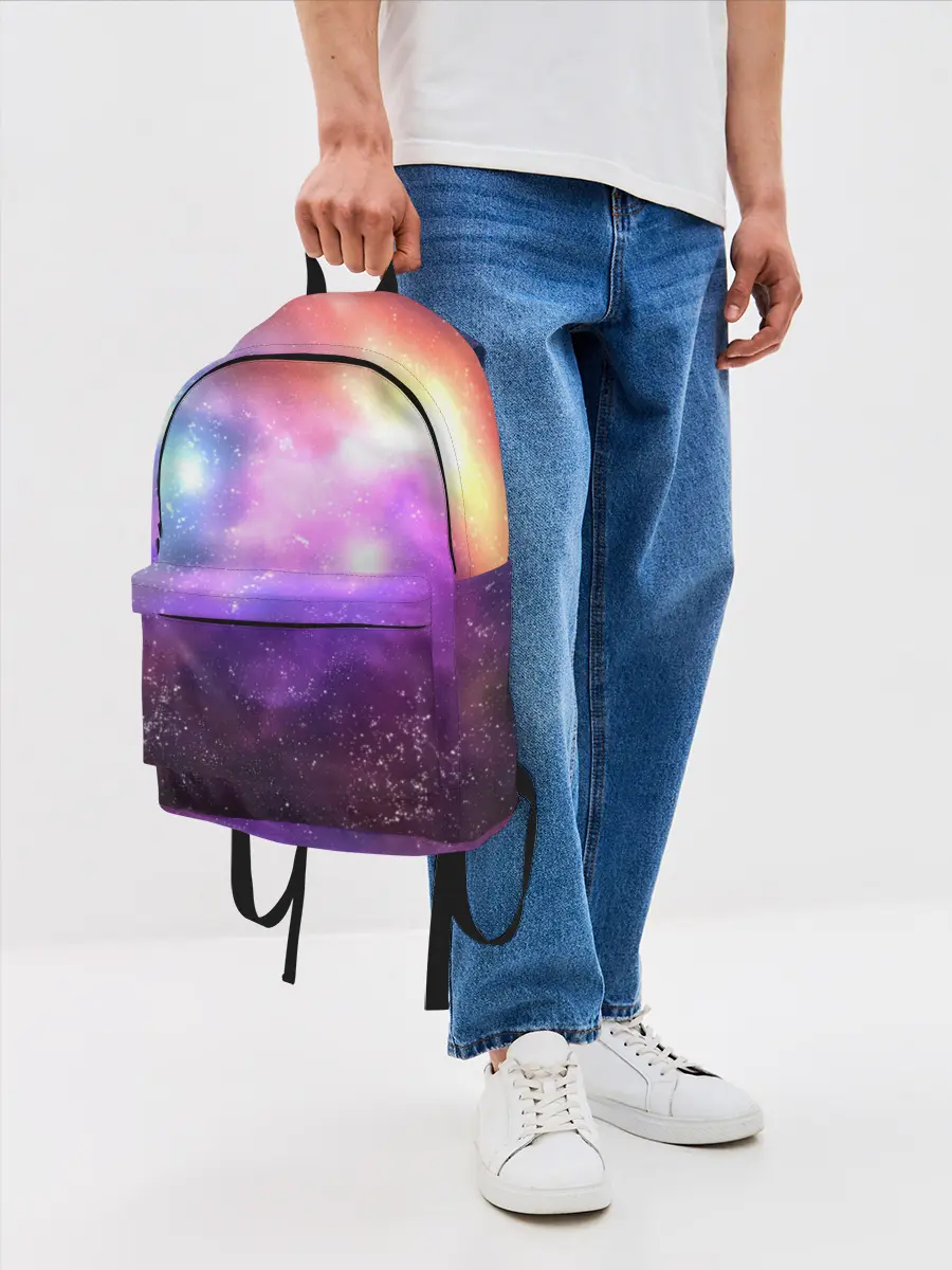 Рюкзак джинсовый / Космос, сияние и звезды