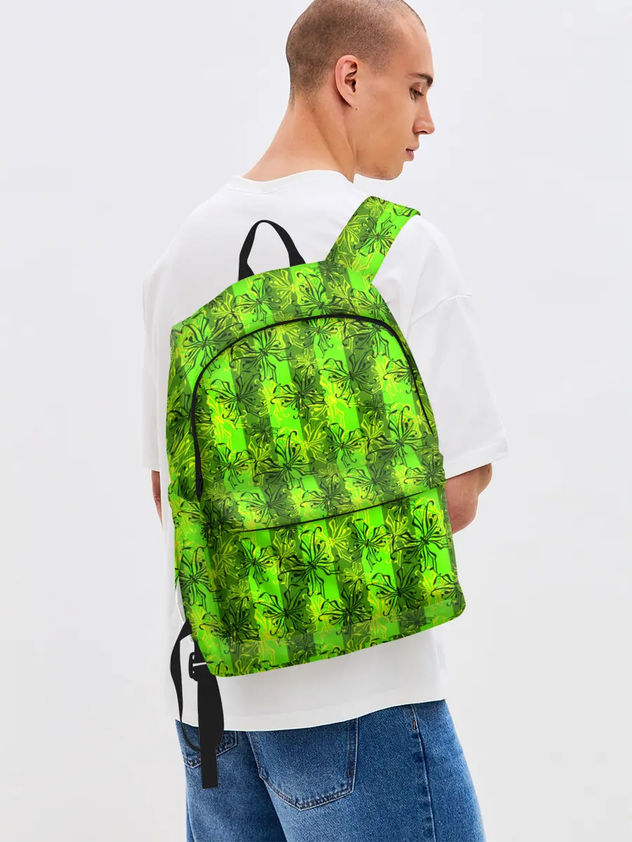 Рюкзак джинсовый / Неоновый полосатый узор