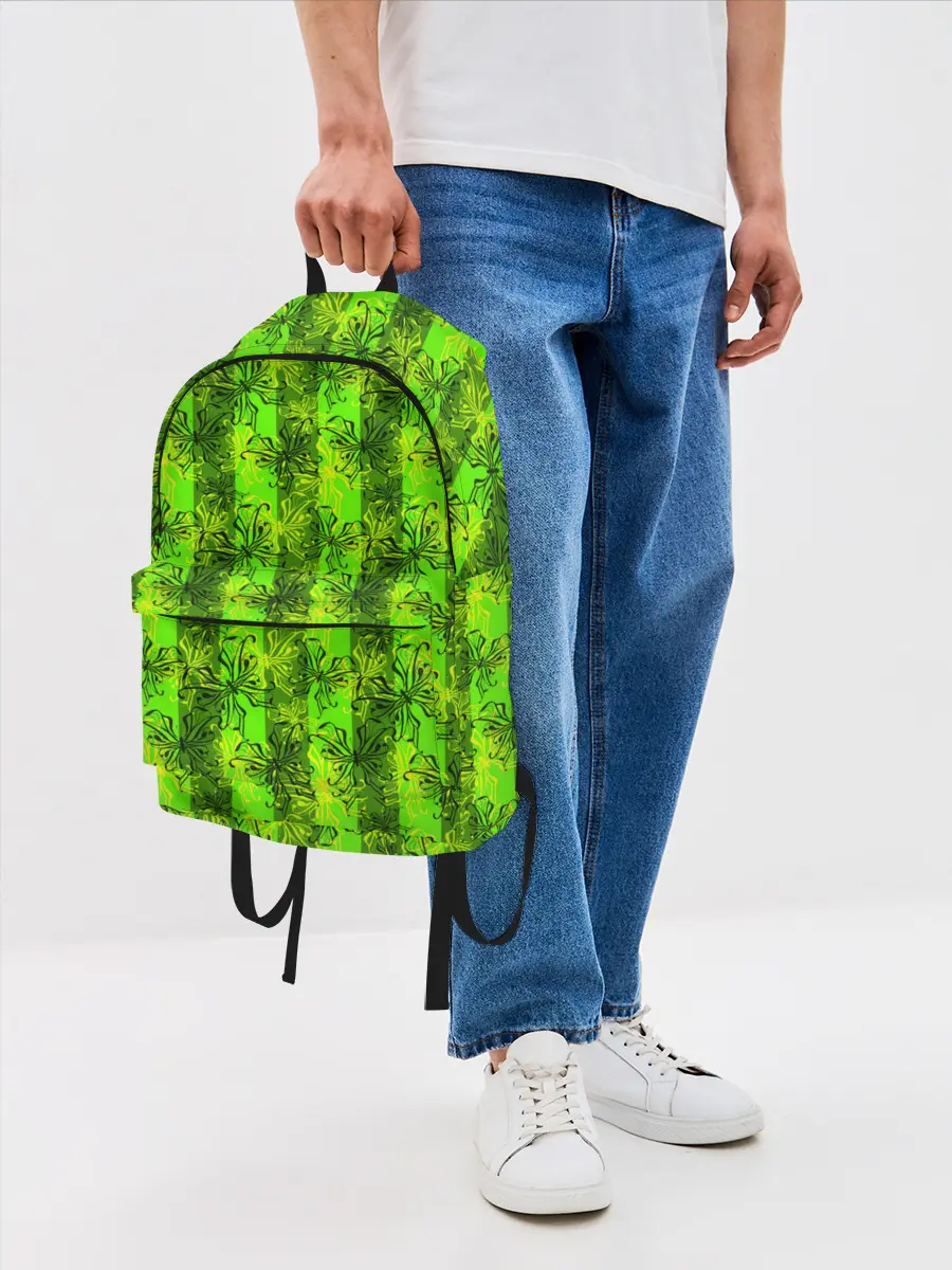 Рюкзак джинсовый / Неоновый полосатый узор