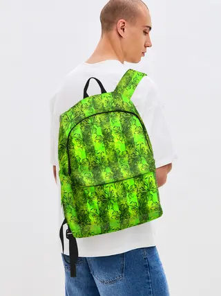 Рюкзак джинсовый / Неоновый полосатый узор