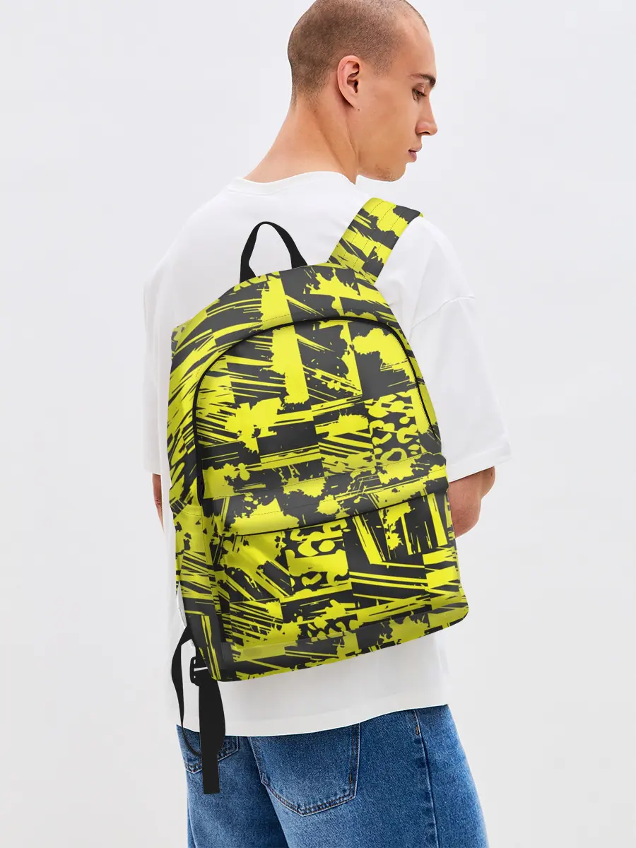Рюкзак джинсовый / Желтая текстура