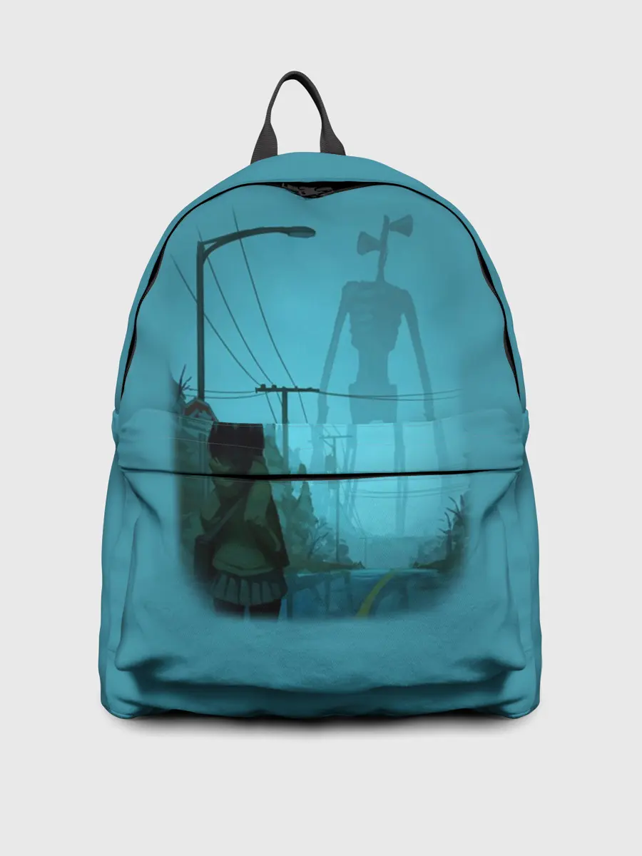 Рюкзак джинсовый / СИРЕНОГОЛОВЫЙ И ДЕВОЧКА