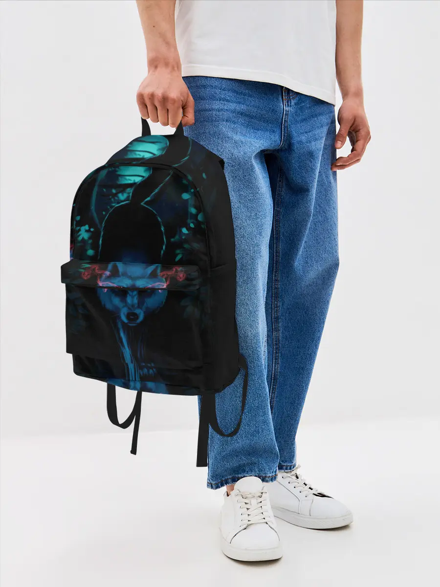 Рюкзак джинсовый / Крадущийся волк