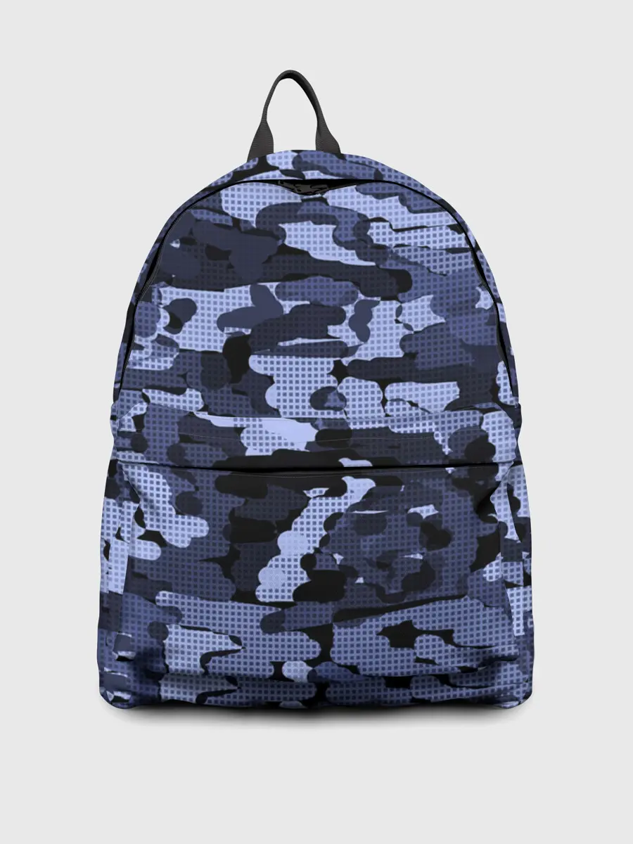 Рюкзак джинсовый / Синий камуфляж в клетку