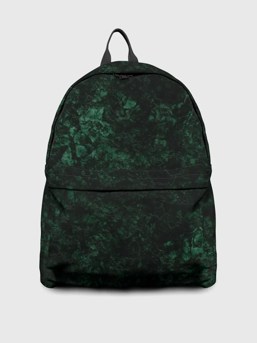 Рюкзак джинсовый / Темно-зеленый мраморный узор