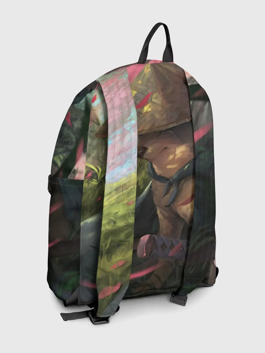 Рюкзак джинсовый / Собака Самурай плачет мем