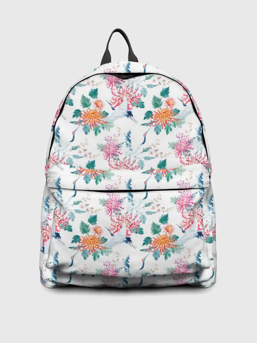 Рюкзак джинсовый / Журавли и хризантемы