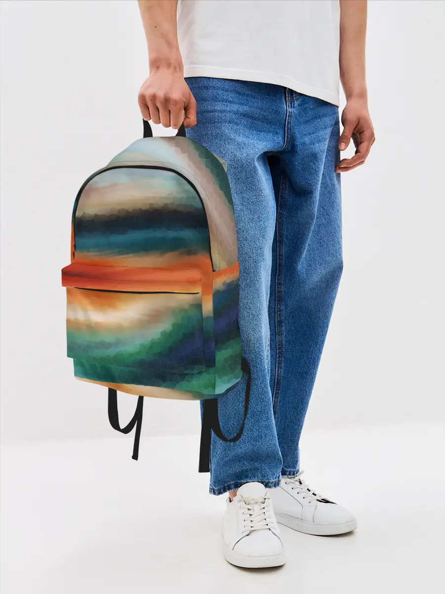 Рюкзак джинсовый / Мозаичный абстрактный узор