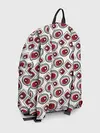 Рюкзак джинсовый / Красно черный узор на белом