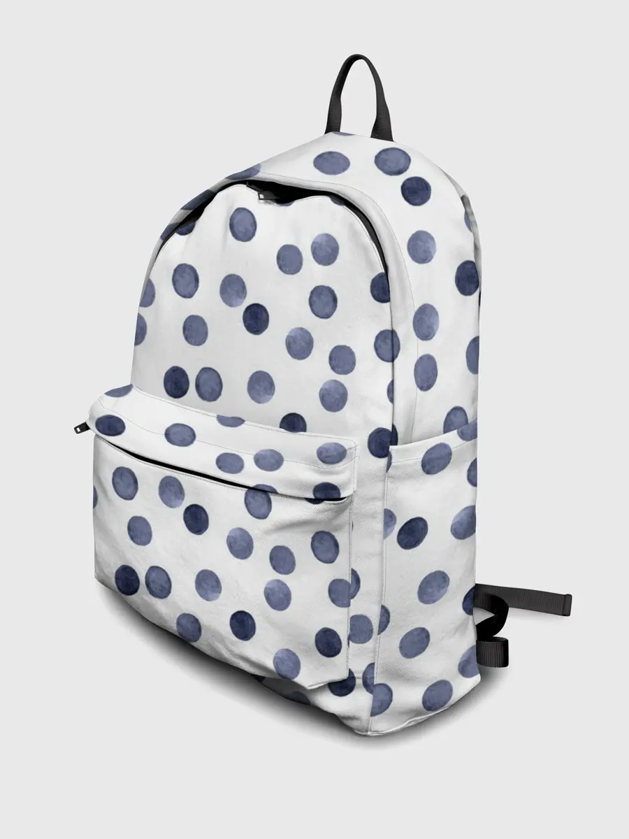 Рюкзак джинсовый / Акварельный синий горох