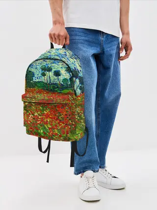 Рюкзак джинсовый / Поле с маками, Ван Гог