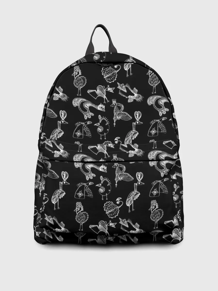 Рюкзак джинсовый / Экзотические птицы . Скетч