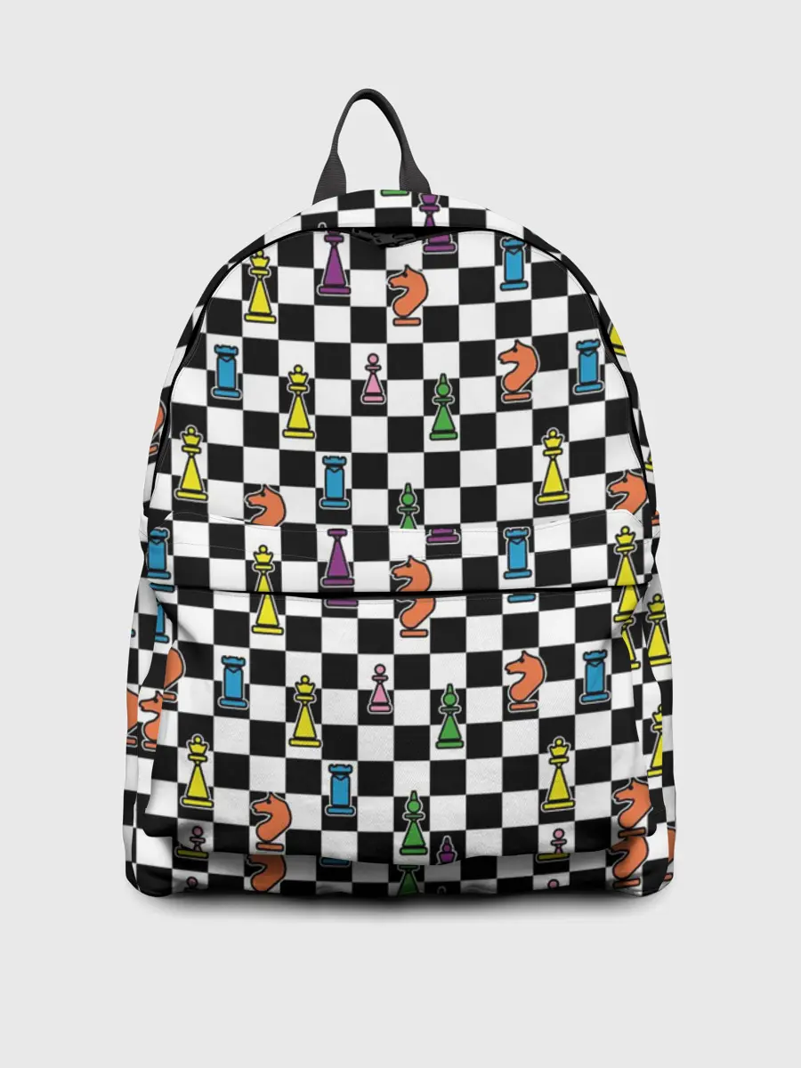 Рюкзак джинсовый / Яркая шахматная доска