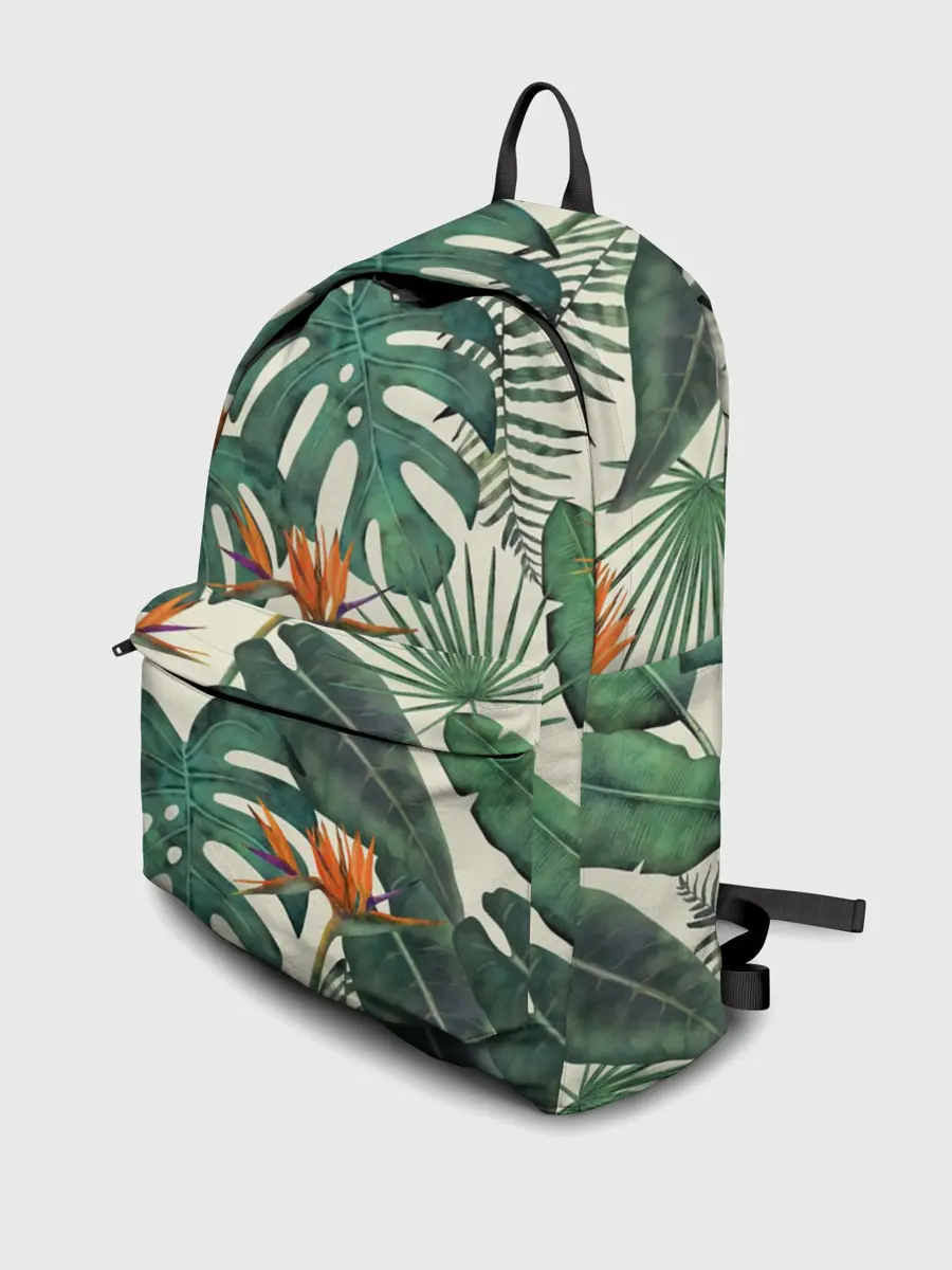 Рюкзак джинсовый / Тропический паттерн